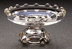 Dollhouse Clear Glass Fluted Pedestal Bowl Large 1:12 Scale Miniature Kitchen