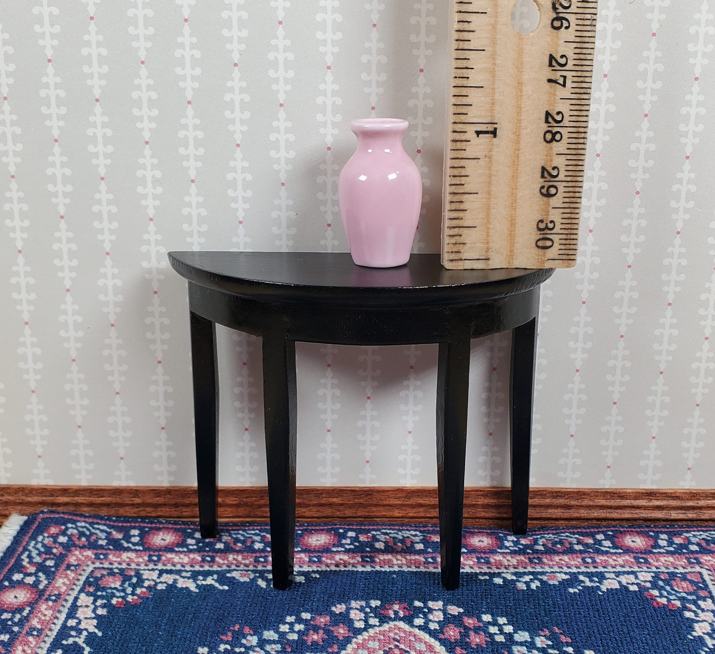 Dollhouse Light Pink Glazed Ceramic Vase 1:12 Scale Miniature