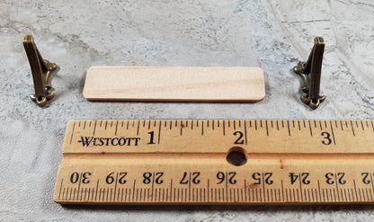 Dollhouse Small Wall Shelf with 2 Metal Brackets 1:12 Scale Miniature