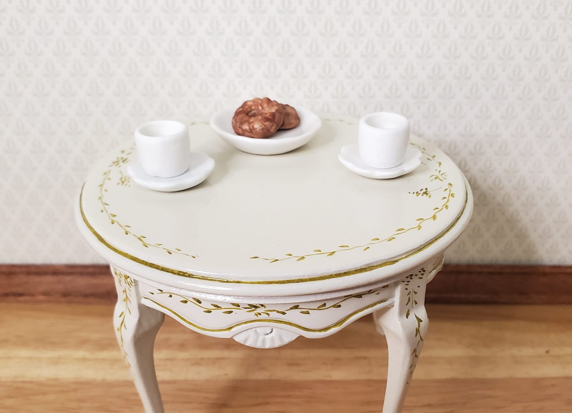 Dollhouse White Ceramic Cup Set of 2 1:12 Scale Miniature