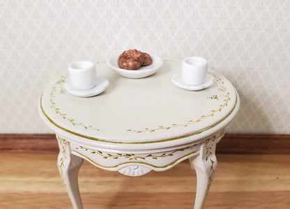 Dollhouse White Ceramic Cup Set of 2 1:12 Scale Miniature