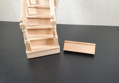 Dollhouse Right Curved Staircase Assembled 1:12 Scale Miniature Stairs Steps