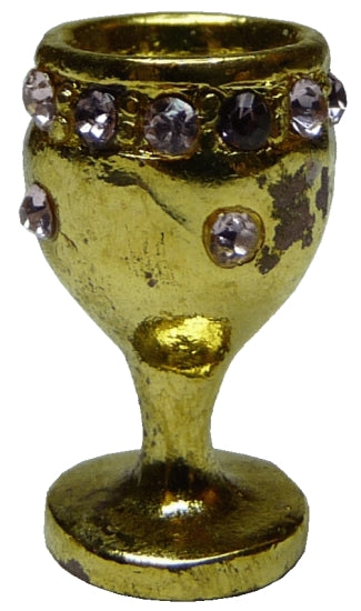 Dollhouse Gold Chalice Goblet with Amethyst Band 1:12 Scale Miniature