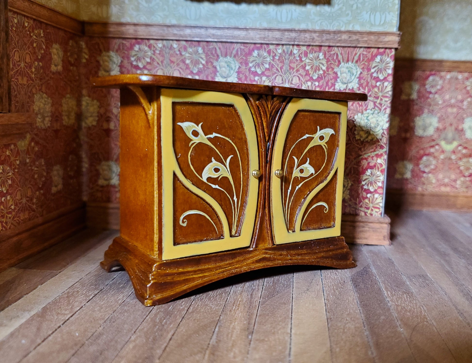 JBM Dollhouse Sideboard Buffet Art Nouveau Style 1:12 Scale Miniature Furniture