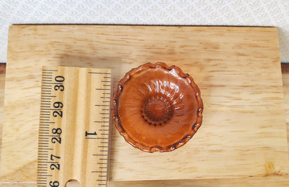Dollhouse Large Amber Glass Round Platter 1:12 Scale Miniature Decor