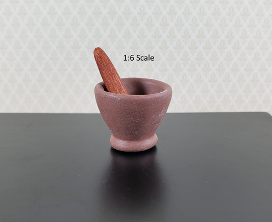 Dollhouse 1:6 Scale Mortar and Pestle Clay Fashion Doll Miniature