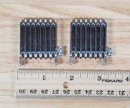 Dollhouse Radiators Metal Set of 2 SMALL Profile 1 3/4" Tall Miniature Accessories