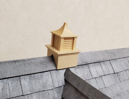 Dollhouse HALF SCALE Roof Cupola Wood Houseworks 1:24 - 45 Degree Pitch Roof