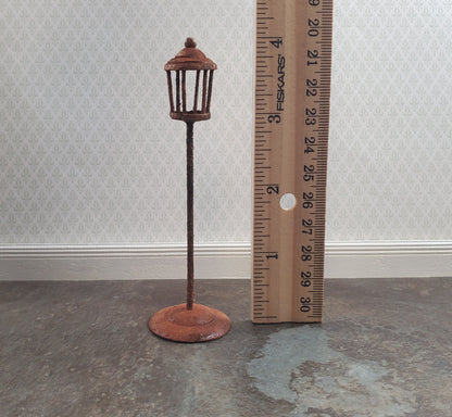 Miniature Lantern Rusted Distressed Metal Fairy Garden 1:24 Scale Dollhouse