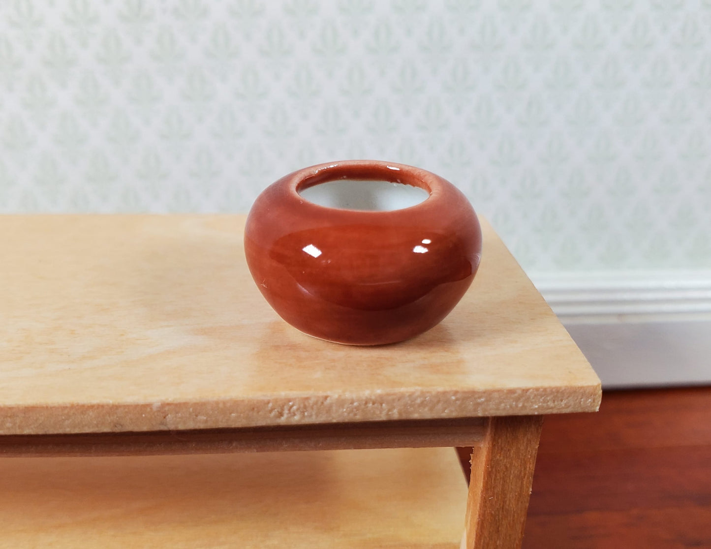 Dollhouse Small Brown Ceramic Vase 1:12 Scale Miniature