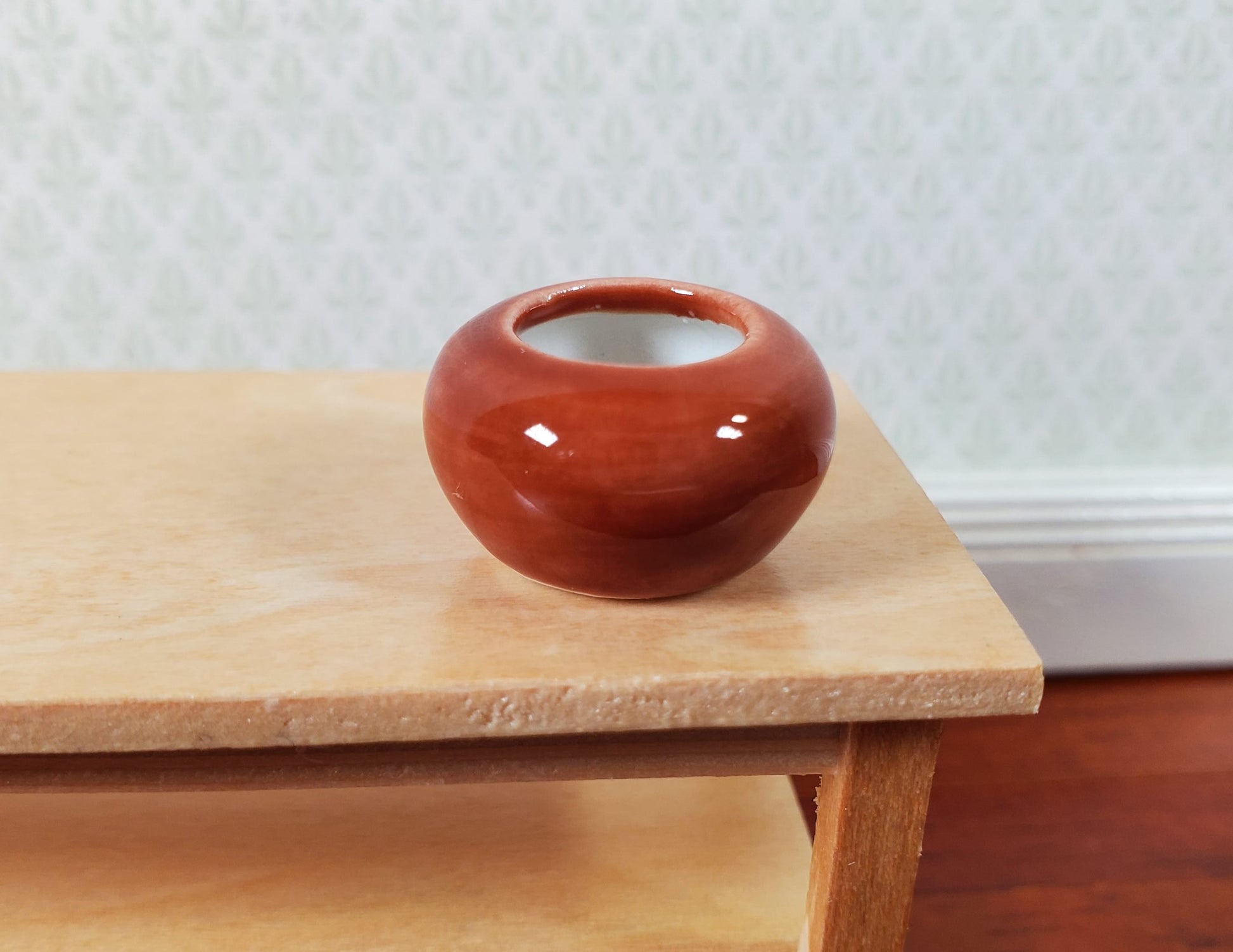 Dollhouse Small Brown Ceramic Vase 1:12 Scale Miniature