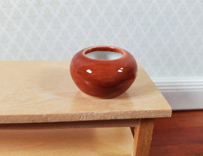 Dollhouse Small Brown Ceramic Vase 1:12 Scale Miniature