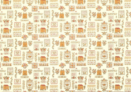 Dollhouse Kitchen Wallpaper 3pcs Sampler Rust Federal Colonial Style 1:12 Scale