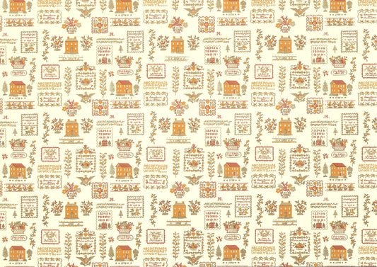 Dollhouse Kitchen Wallpaper 3pcs Sampler Rust Federal Colonial Style 1:12 Scale