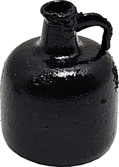 Dollhouse Miniature Carboy Demijohn Black Jug with Handle 1:12 Scale