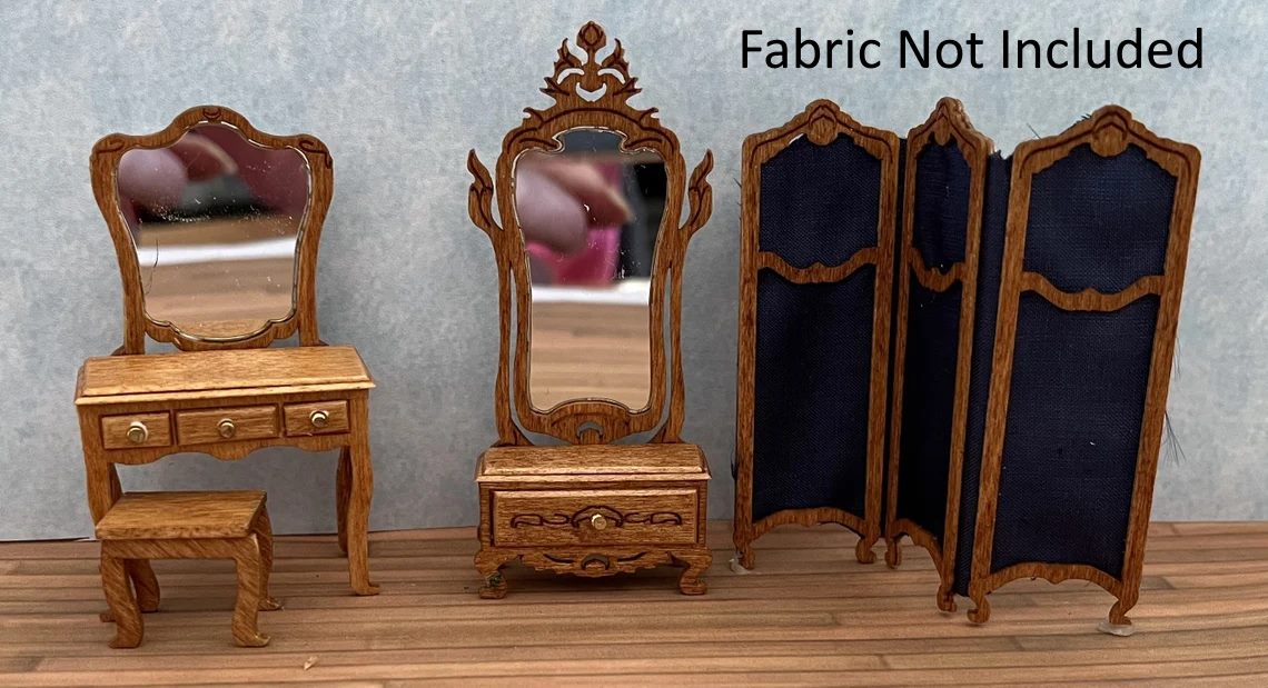 Dollhouse HALF SCALE Furniture KIT DIY Victorian Dressing Room 1:24 Miniatures