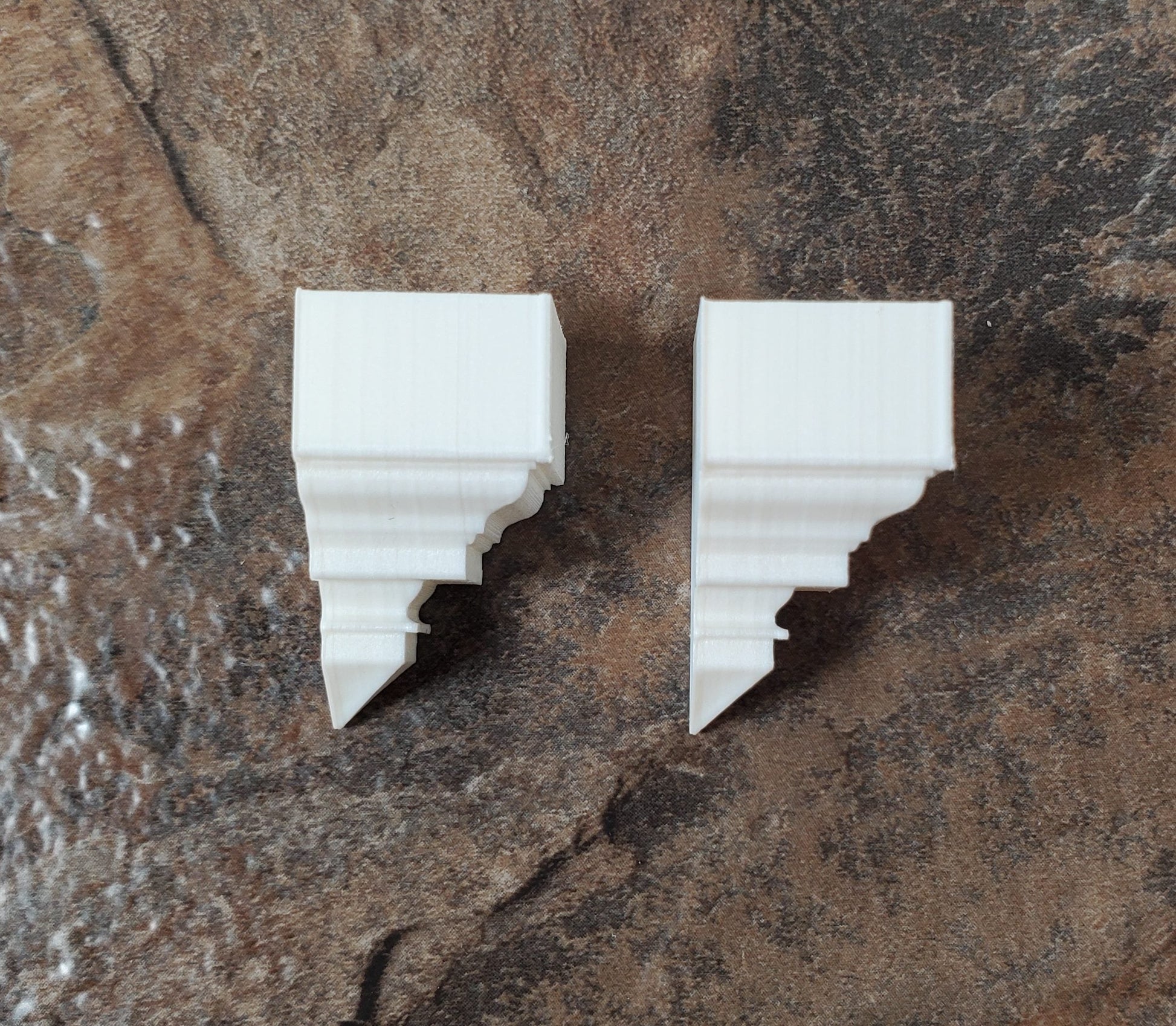 Dollhouse Corner Ceiling Blocks for Crown Molding 2 Inside Pieces 1:12 Scale