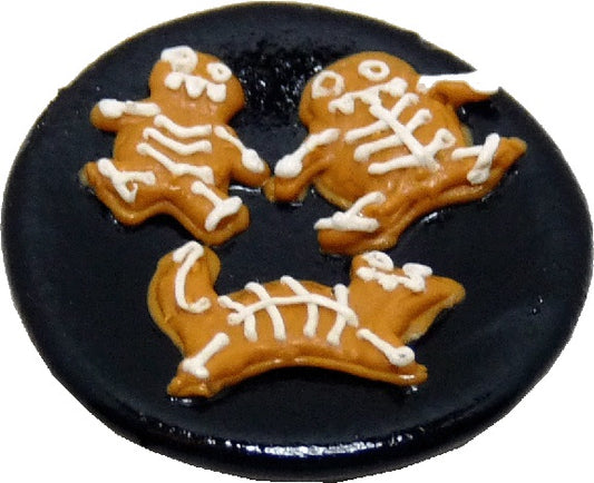 Dollhouse Halloween Skeleton Cookies on Plate 1:12 Scale Miniatures Treat Bakery