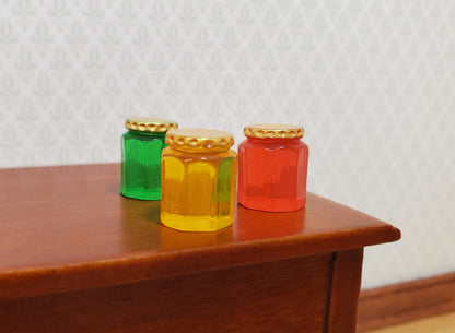 Dollhouse Large Jars of Jam or Preserves Set of 3 1:12 Scale Miniature