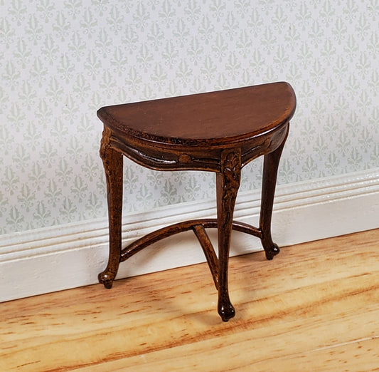 JBM Miniature Side Table Half Round SMALL Art Nouveau Style 1:12 Scale Dollhouse