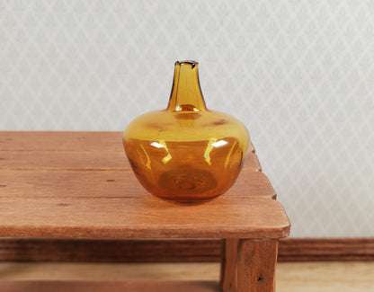 Dollhouse Antique Glass Amber Demijohn 1:12 Scale Miniature