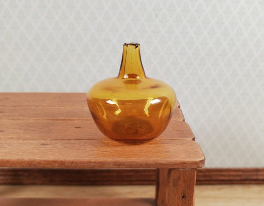 Dollhouse Antique Glass Amber Demijohn 1:12 Scale Miniature