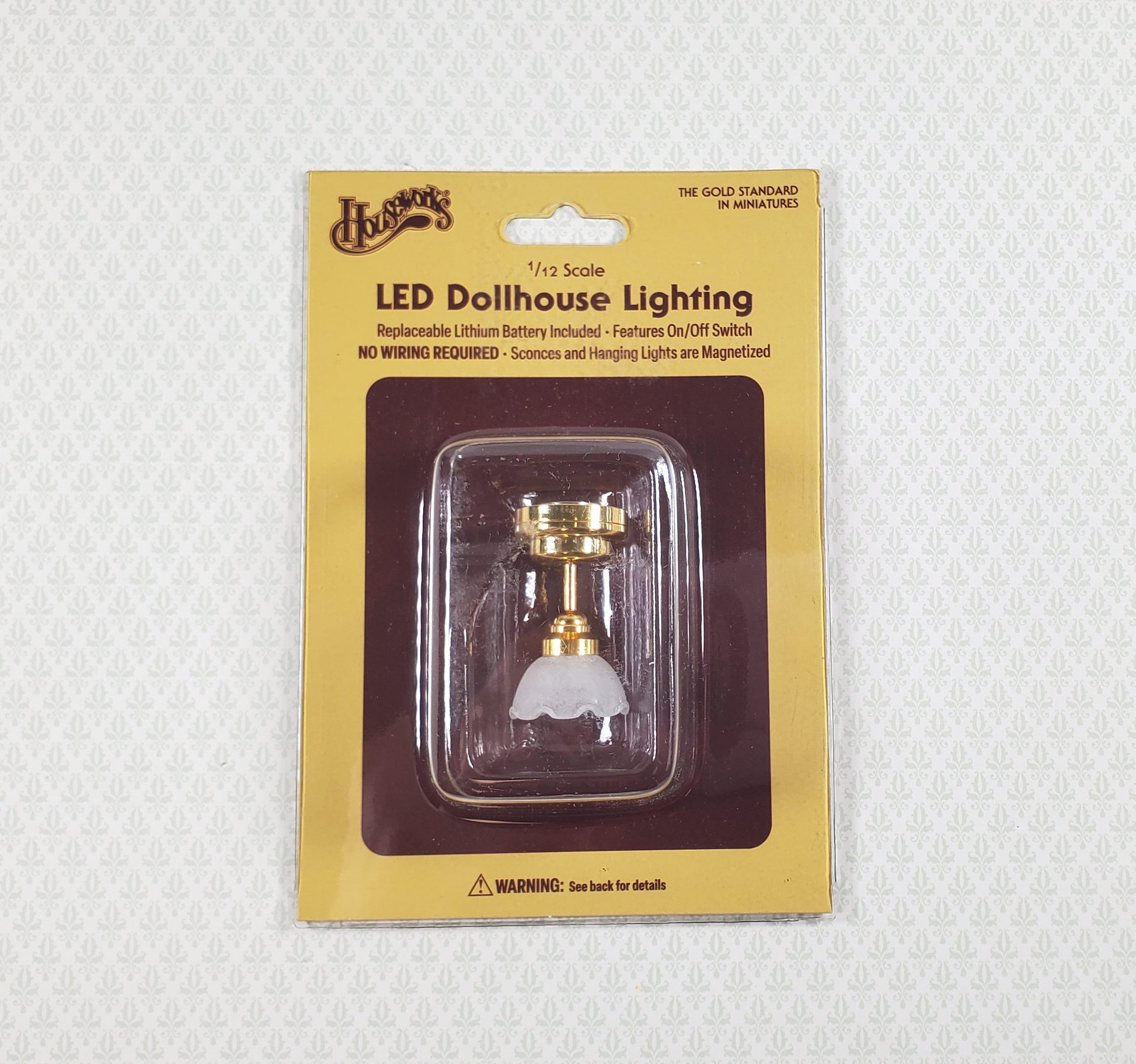 Dollhouse Battery Light Hanging Norwich Ceiling Lamp 1:12 Scale Houseworks