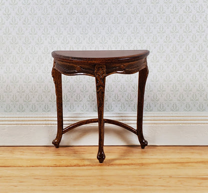 JBM Miniature Side Table Half Round SMALL Art Nouveau Style 1:12 Scale Dollhouse