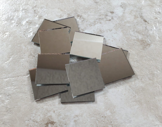 Tiny Square Mirror 12 Pieces 1" x 1" Square Real Glass Crafts Miniatures