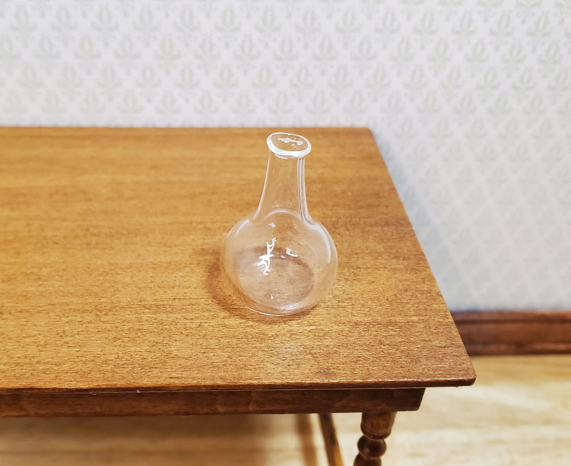 Dollhouse Small Clear Glass Jar or Vase 1:12 Scale Miniature Decor