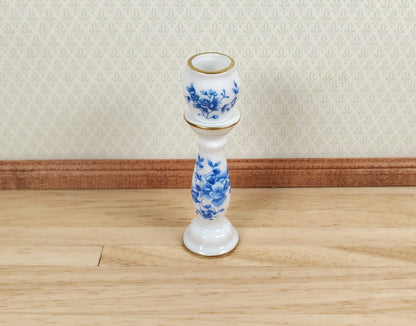 Dollhouse Pedestal with Vase Jardiniere Ceramic Blue White 1:12 Scale Miniature