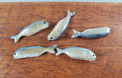 Miniature Fish Set of 5 for Dollhouses Seafood Market Grocery Store 1 1/8"