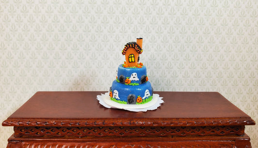 Dollhouse Ghostly Haunt 3 Tier Cake 1:12 Scale Miniature Dessert Food