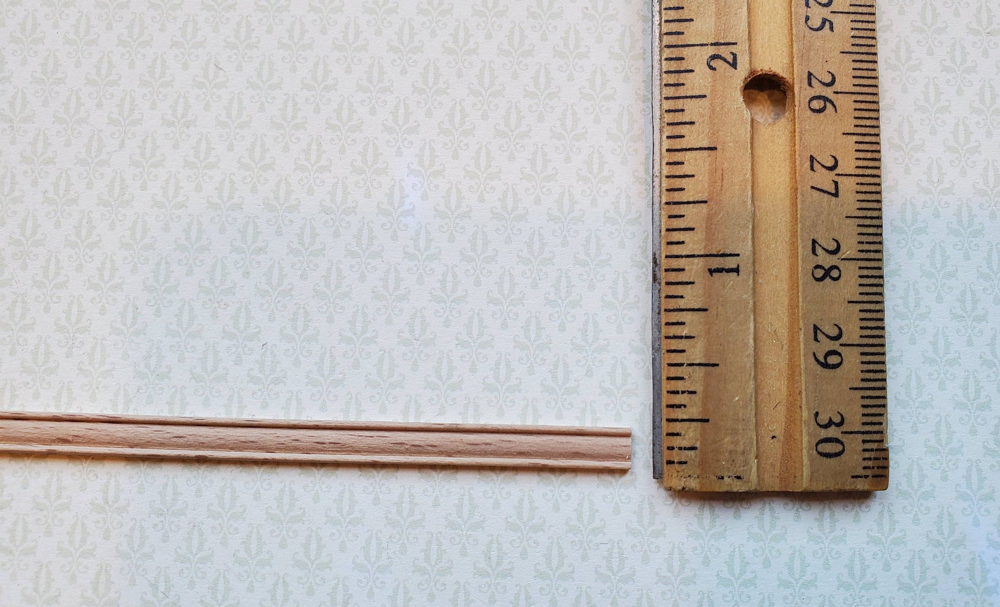 Dollhouse Miniatures Chair Rail Dado Railing 3/16" wide x 18" long 1:12 Scale