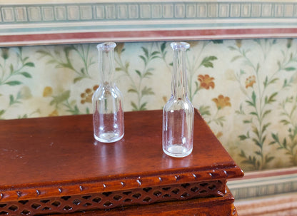 Dollhouse Clear Bottles Set of 2 1:12 Scale Miniature Kitchen Decoration