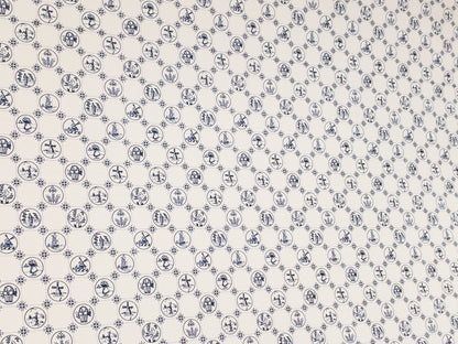 Dollhouse HALF SCALE Wallpaper 3 Sheets Dutch Delft Blue 1:24 Scale Miniature