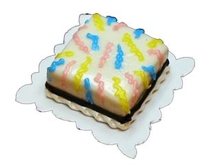 Dollhouse Square Confetti Celebration Cake 1:12 Scale Miniature Food Bakery