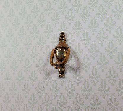 Dollhouse Door Knocker Movable Gold Brass Metal 1:12 Scale Miniature