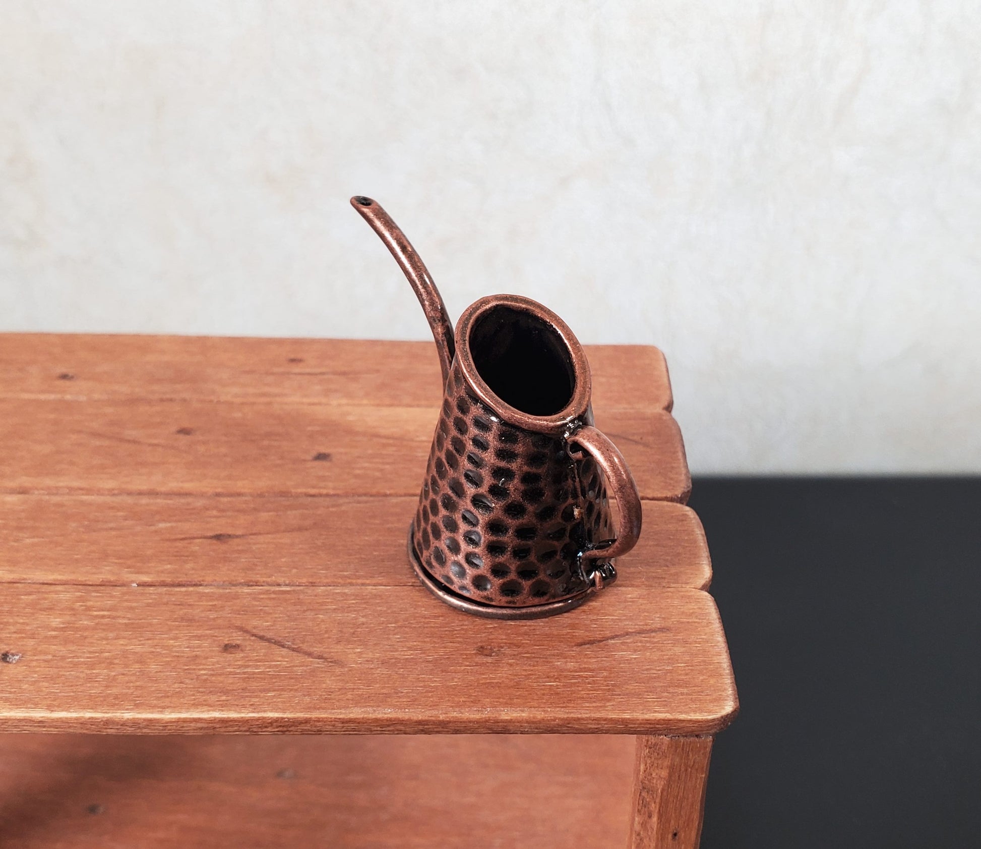 Dollhouse Metal Watering Hammered Copper Look 1:12 Scale Miniature Garden