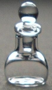 Dollhouse Round Bottom Decanter with Stopper Clear Glass 1:12 Scale Miniature