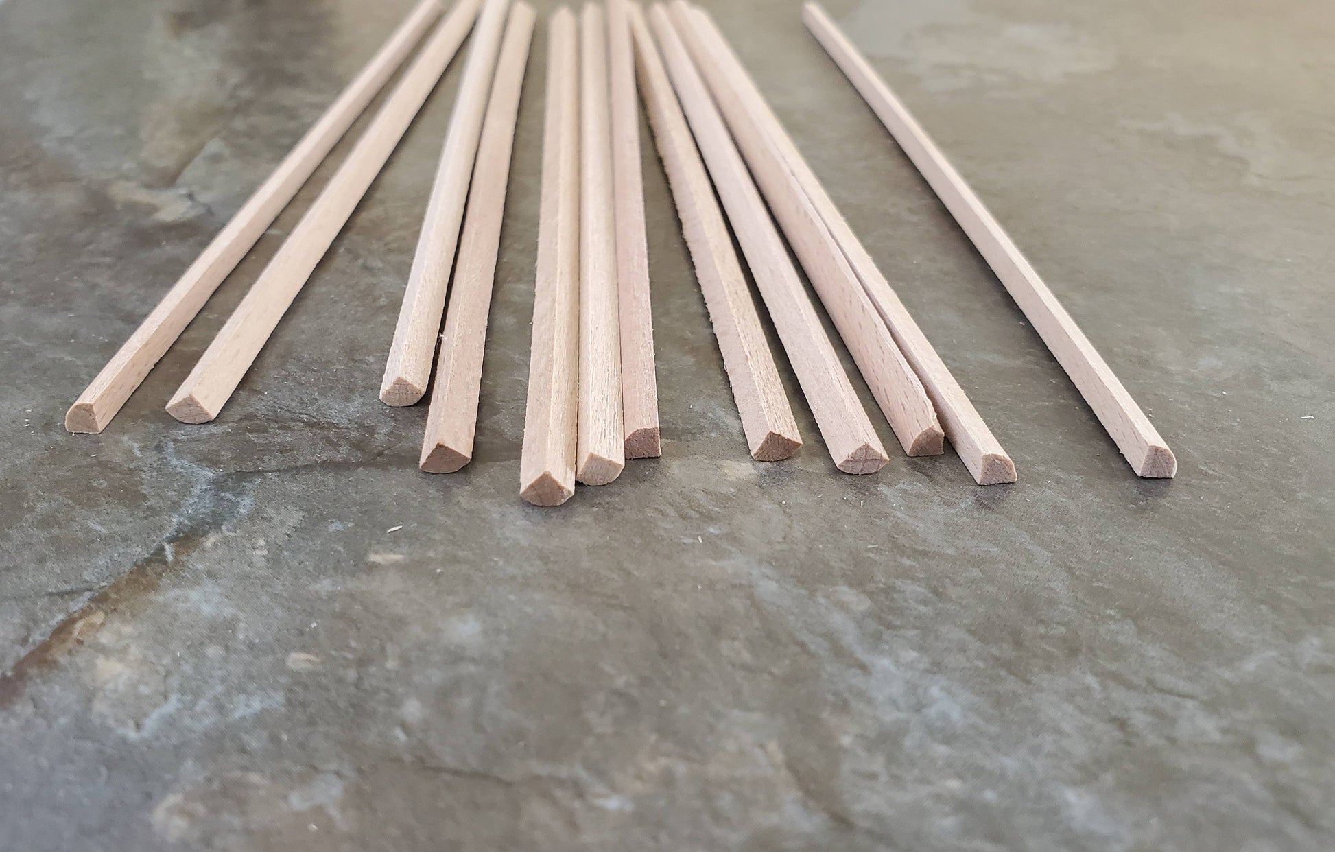 Miniature 6" Long Trim Scrap Quarter Round Tiny Wood Strip 1/8" 12 Pieces