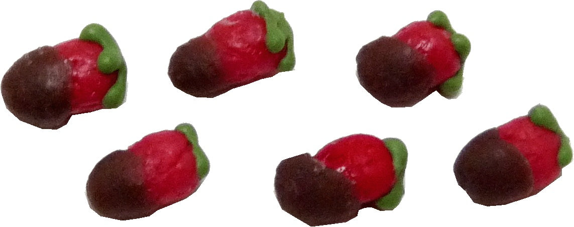 Dollhouse 6 Chocolate Covered Strawberries 1:12 Scale Miniature Dessert Food
