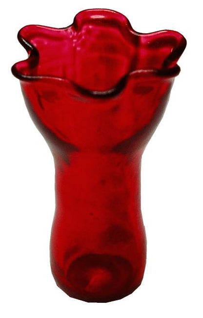 Dollhouse Red Ruffled Vase 1:12 Scale Miniature Decoration