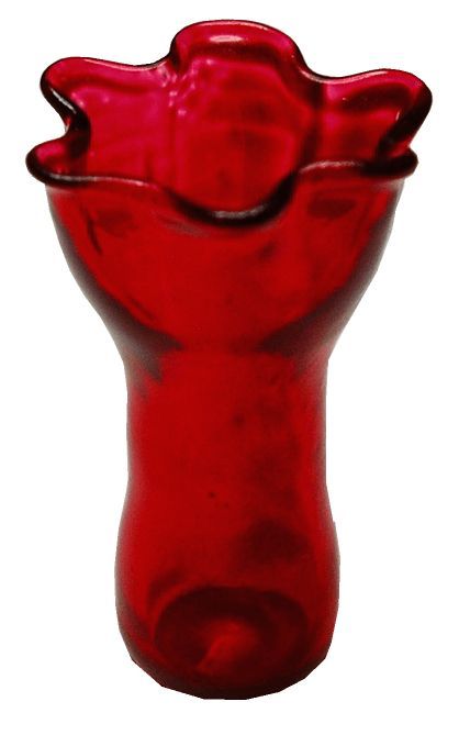 Dollhouse Red Ruffled Vase 1:12 Scale Miniature Decoration