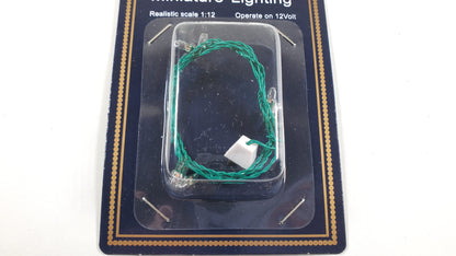 Dollhouse Clear Christmas Lights 12 Volt with Plug Green Wire 12 Bulbs