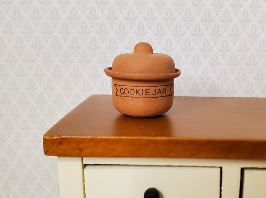 Dollhouse Terra Cotta Cookie Jar with Removable Lid 1:12 Scale Miniature