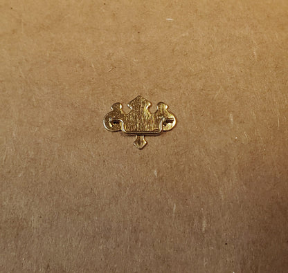 Dollhouse Drawer Pulls x10 Gold Plated Brass 1:12 Scale Chippendale Style