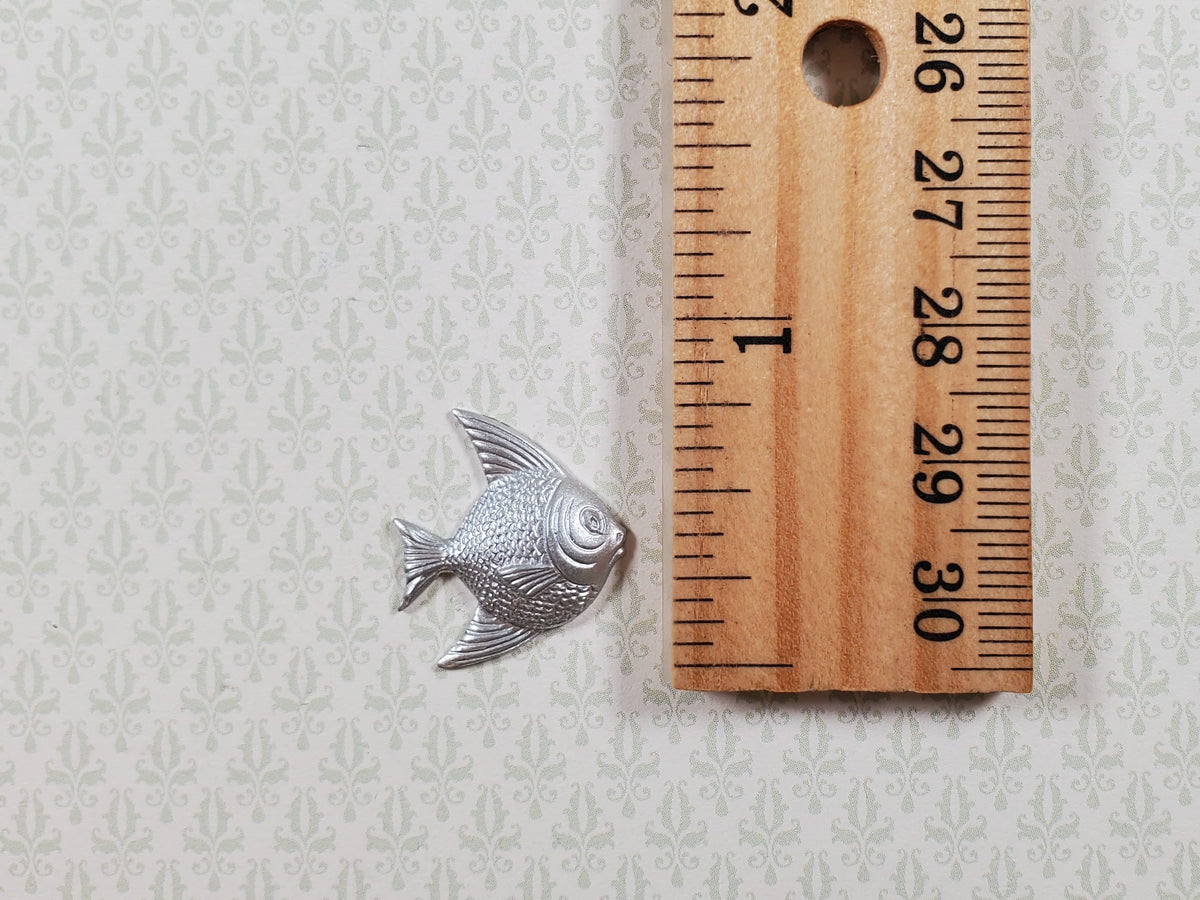 Angel Fish Silver Metal Embellishment Wall Art 11/16" x 13/16"
