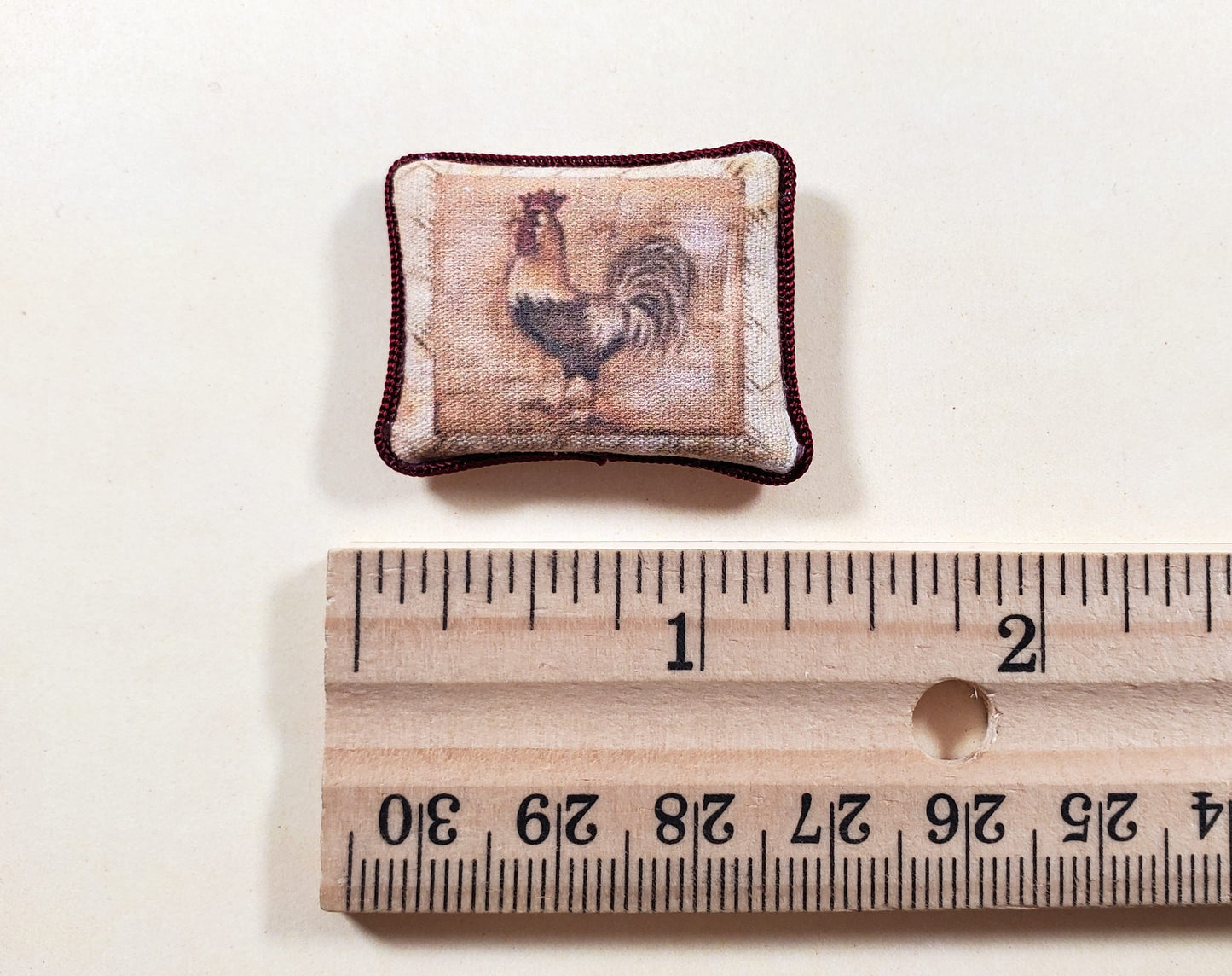 Dollhouse Rooster Pillow Handmade 1:12 Scale Miniature