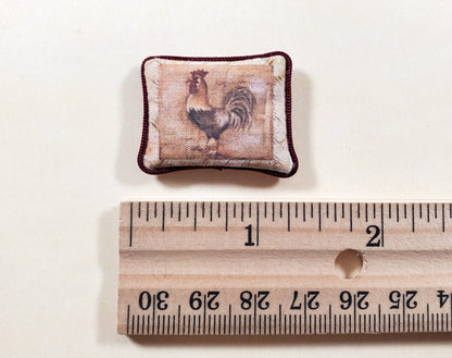Dollhouse Rooster Pillow Handmade 1:12 Scale Miniature